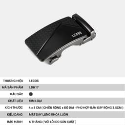 Mặt Thắt Lưng Nam Rời LECOS LDH17 Kim Loại Đúc Nguyên Khối Khóa Bấm Kim Loại Vừa 3