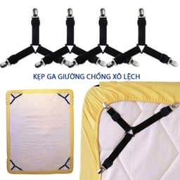Bộ 4 Kẹp giữ cố định Ga Giường Drap Chống Xê Dịch Kẹp drap góc 3 chấu 1