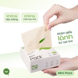 Khăn giấy Fudo gói rút Mini 3 lớp 100% sợi tre tự nhiên, không tẩy trắng thấm hút tốt, siêu tiện lợi 4