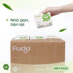 Khăn giấy Fudo gói rút Mini 3 lớp 100% sợi tre tự nhiên, không tẩy trắng thấm hút tốt, siêu tiện lợi 6