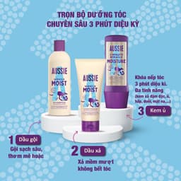 Dầu gội thuần chay Aussie, dưỡng tóc chuyên sâu, phục hồi ẩm mượt và bồng bềnh 300ml - Châu Âu 8
