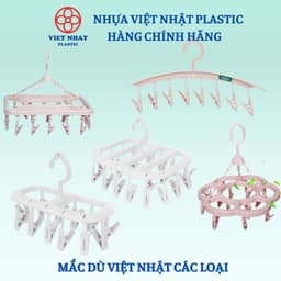 Mắc Dù Phơi Quần Áo Nhựa Cao Cấp Việt Nhật, Móc Dù Vuông, Tròn Kẹp Quần Áo, Đồ Lót- Việt Nhật Plastic Official 1