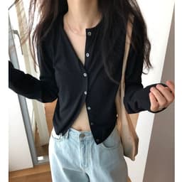[Deal Mở Bán] Áo Khoác Cardigan Trơn Basic Nhiều Màu Mùa Thu Đông Kiểu Dáng Tiểu Thư Chất Thun Gân Tăm Dày Dặn 4
