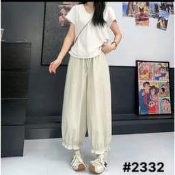 [ DEAL MỞ BÁN - GIÓ XỊN ] Quần Bom Thụng Nữ Chất Gió Mềm Cạp Chun Có Dây Rút 4