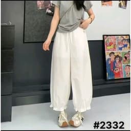 [ DEAL MỞ BÁN - GIÓ XỊN ] Quần Bom Thụng Nữ Chất Gió Mềm Cạp Chun Có Dây Rút 5