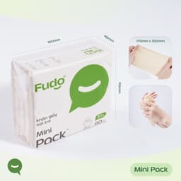 Khăn giấy Fudo gói rút Mini 3 lớp 100% sợi tre tự nhiên, không tẩy trắng thấm hút tốt, siêu tiện lợi 5
