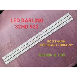 THANH LED TIVI DARLING 32HD932 MỚI 100% , BỘ 3 THANH, MỖI THANH 7 BÓNG 3 V, DÀI 60,5cm. 1