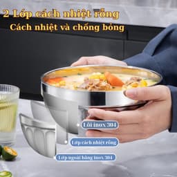 Tô chén bát inox kiểu dáng Hàn Quốc 2 lớp cách nhiệt ,Tô Chén inox cao cấp đủ kích cỡ 8