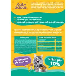 [Gói 1kg] Thức Ăn Hạt CAT LICIOUS Cho Mèo Trưởng Thành Vị Cá Biển Giúp Mèo Ngon Miệng Đẹp Da Và Mượt Lông 5