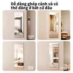 【Chống vỡ】Gương treo tường toàn thân cao cấp dùng trang trí phòng, tặng kèm miếng dán 8