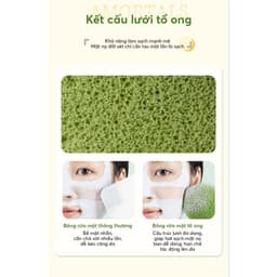 Bông Mút Rửa Mặt Bọt Biển AMORTALS 1 Miếng - 3 Miếng, Bông Rửa mặt Bọt Biển AMORTALS Tạo bọt, làm sạch da mặt 6