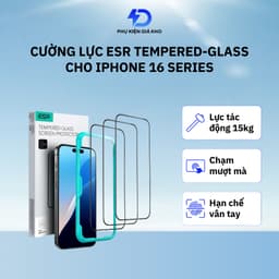 Cường lực chống vân tay ESR cho iPhone 16/ 16 Plus/ 16 Pro/ 16 Pro Max có khung tự dán 1