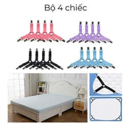 Bộ kẹp ga giường chống xê dịch, kẹp cố định ga giường có đệm nhựa chống rách, giúp cố định và giữ ga giường phẳng 6