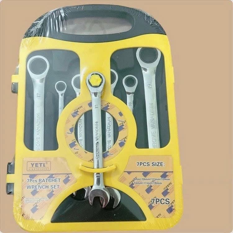 Bộ 7 cờ lê vòng miệng tự động KETY, bộ cờ lê tự động 8-19mm, thép CRV bền chắc, đa năng tiện dụng