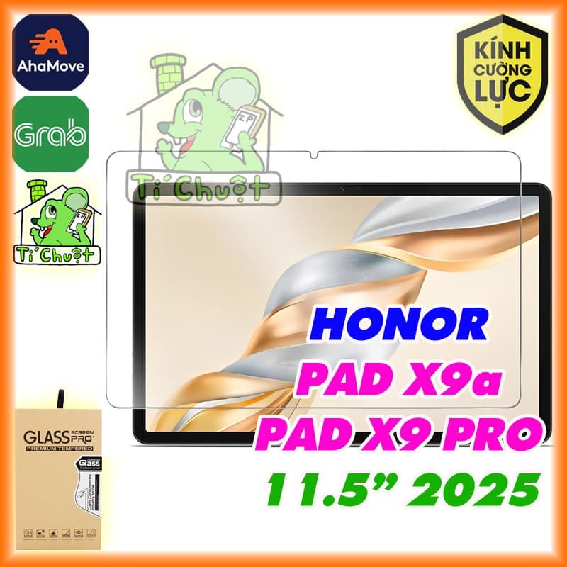 [Ảnh Thật] Kính CL MTB HONOR PAD X9a / X9 PRO 11.5" 2025 Cường Lực Mài Cạnh 2.5D 9H