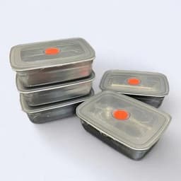 Combo 5 hộp inox 13.5x10.5H5.8  loại 1, nắp đậy, khay thực phẩm cho tủ lạnh chống mùi 2