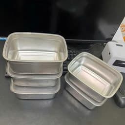 Combo 5 hộp inox 13.5x10.5H5.8  loại 1, nắp đậy, khay thực phẩm cho tủ lạnh chống mùi 6