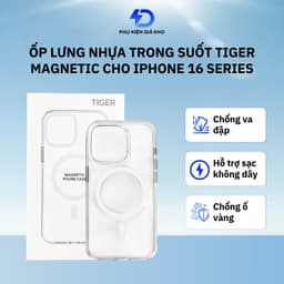 Ốp lưng nhựa trong suốt Tiger Magnetic Phone Case cho iPhone 16/plus/pro/promax 1