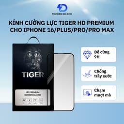 Kính cường lực trong suốt Tiger HD Premium Screen Guard cho iPhone 16/16 Plus/16 Pro/16 Pro Max 1