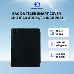 Bao da Tiger Smart Cover cho iPad Air 11 inch/ 13 inch 2024 - màu đen 1