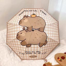 Ô Gấp Gọn Hình Capy bara Chuột Nâu Dễ Thương -🌸FREESHIP🌸 Ô Gấp Gọn Tiện Lợi Chống Nước 2