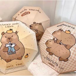 Ô Gấp Gọn Hình Capy bara Chuột Nâu Dễ Thương -🌸FREESHIP🌸 Ô Gấp Gọn Tiện Lợi Chống Nước 4