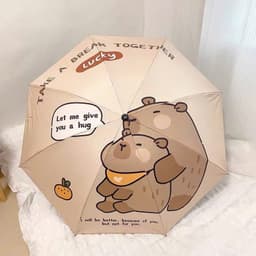 Ô Gấp Gọn Hình Capy bara Chuột Nâu Dễ Thương -🌸FREESHIP🌸 Ô Gấp Gọn Tiện Lợi Chống Nước 5
