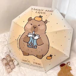 Ô Gấp Gọn Hình Capy bara Chuột Nâu Dễ Thương -🌸FREESHIP🌸 Ô Gấp Gọn Tiện Lợi Chống Nước 7