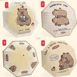 Ô Gấp Gọn Hình Capy bara Chuột Nâu Dễ Thương -🌸FREESHIP🌸 Ô Gấp Gọn Tiện Lợi Chống Nước 8