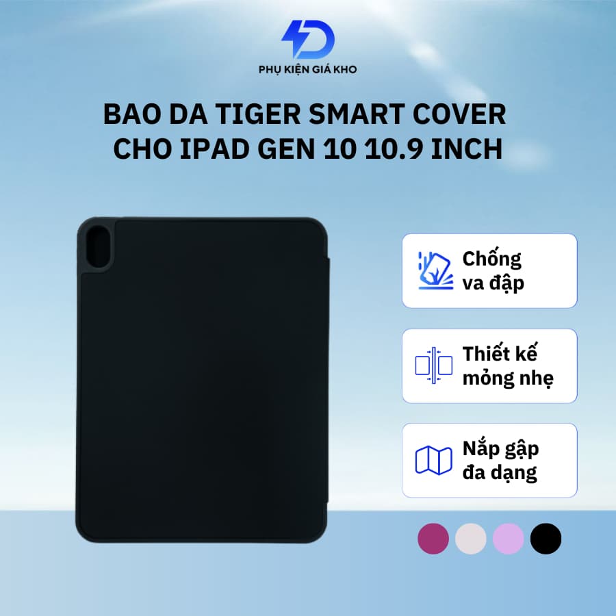 Bao da bảo vệ iPad Tiger Smart Cover cho iPad Gen 10/11 10.9 inch