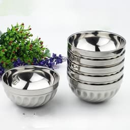 Combo 2 Bát Cơm  inox 2 lớp cách nhiệt họa tiết xoắn đường kính 11,5cm Chén ăn cơm bằng inox cao cấp 2