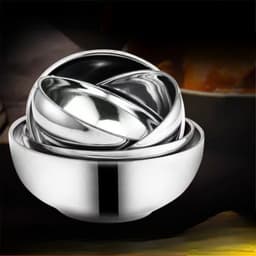Combo 2 Bát Cơm  inox 2 lớp cách nhiệt họa tiết xoắn đường kính 11,5cm Chén ăn cơm bằng inox cao cấp 8