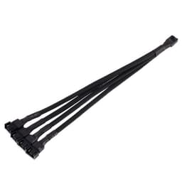 Cáp chia 4 chân 4 pin  fan 12V PWM bọc lưới màu đen 26,5cm 1