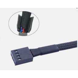 Cáp chia 4 chân 4 pin  fan 12V PWM bọc lưới màu đen 26,5cm 5