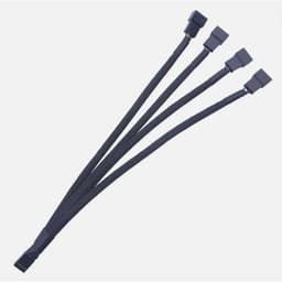 Cáp chia 4 chân 4 pin  fan 12V PWM bọc lưới màu đen 26,5cm 2