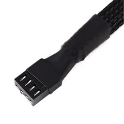 Cáp chia 4 chân 4 pin  fan 12V PWM bọc lưới màu đen 26,5cm 6