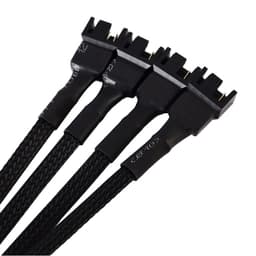 Cáp chia 4 chân 4 pin  fan 12V PWM bọc lưới màu đen 26,5cm 8