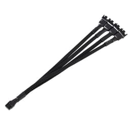 Cáp chia 4 chân 4 pin  fan 12V PWM bọc lưới màu đen 26,5cm 9