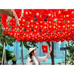 Cờ dây sao, cờ dây tổ quốc, chất liệu vải phi bóng 2025 2