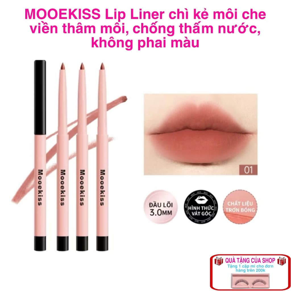 Chì kẻ viền môi MOOEKISS màu tự nhiên,chống nhoè,không khô môi và chống nước 250mg.