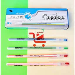 Hộp 20 Cây Bút Bi Nến Thiên Long TL093 Ngòi 0.6MM,Mực Xanh, Đỏ, Màu Mực Đậm, Nét Đều, Ngòi Êm/Hàng Thiên Long Chính Hãng 1