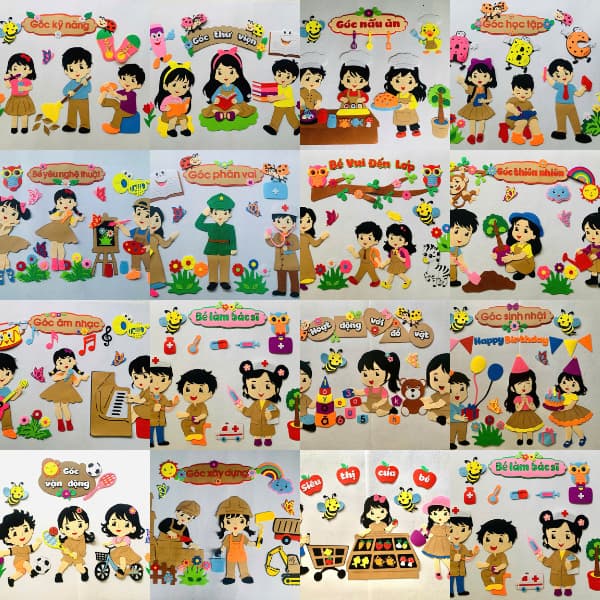 Đồ mầm non - Tổng hợp tranh góc mầm non dùng trang trí nhiều mẫu