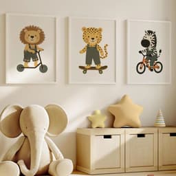 Set 3 tranh treo tường trang trí phòng trẻ em - Bộ tranh canvas treo phòng ngủ cho bé họa tiết đáng yêu NEW2837 6
