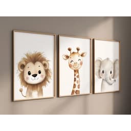 Set 3 tranh treo tường trang trí phòng trẻ em - Bộ tranh canvas treo phòng ngủ cho bé họa tiết đáng yêu NEW2837 5