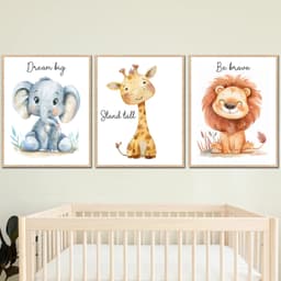 Set 3 tranh treo tường trang trí phòng trẻ em - Bộ tranh canvas treo phòng ngủ cho bé họa tiết đáng yêu NEW2837 1