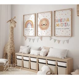 Set 3 tranh treo tường trang trí phòng trẻ em - Bộ tranh canvas treo phòng ngủ cho bé họa tiết đáng yêu NEW2837 2