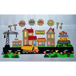 đồ trang trí mầm non steam, mô hình nhà trang trí lớp học cho bé 4