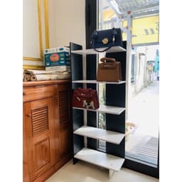 Kệ Gỗ Tiện Dụng 5 Tầng cao 1M2 và Kệ đựng đồ đa Năng 4 Tầng Nhựa ABS Có Bánh Xe 4