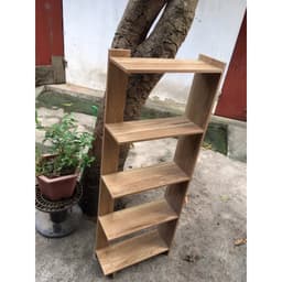 Kệ Gỗ Tiện Dụng 5 Tầng cao 1M2 và Kệ đựng đồ đa Năng 4 Tầng Nhựa ABS Có Bánh Xe 6