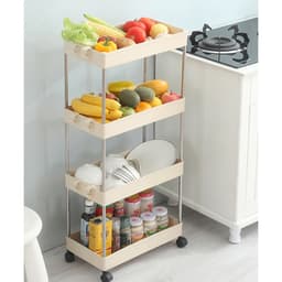 Kệ Gỗ Tiện Dụng 5 Tầng cao 1M2 và Kệ đựng đồ đa Năng 4 Tầng Nhựa ABS Có Bánh Xe 9
